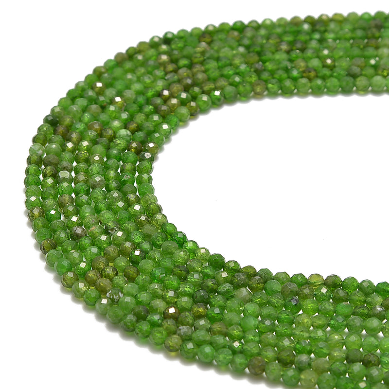 natural diopside faceted round beads