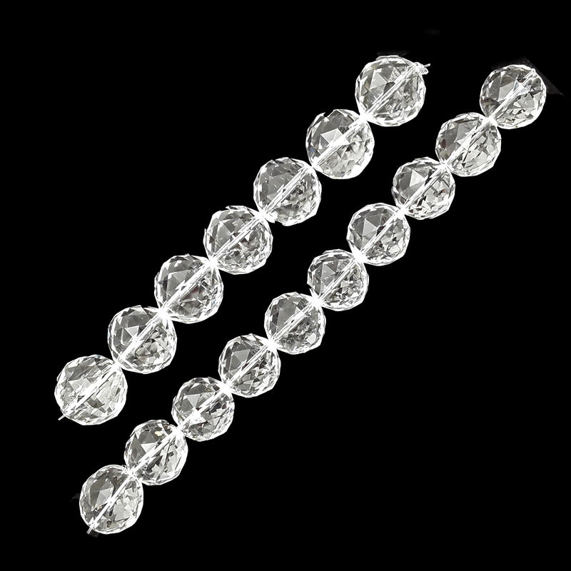 Clear Crystal Glass Faceted Balls Chandelier Sun Catcher Beads 24mm 30mm 8"