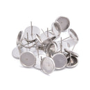 304 Stainless Steel Silver Earring Studs Ear Post Size 12mm 24 Pieces Per Bag