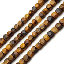 Natural Yellow Tiger Eye Faceted Cube Size 5mm 15.5'' Strand