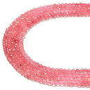 Gradient Strawberry Quartz Faceted Round Beads Size 3.5mm 15.5'' Strand