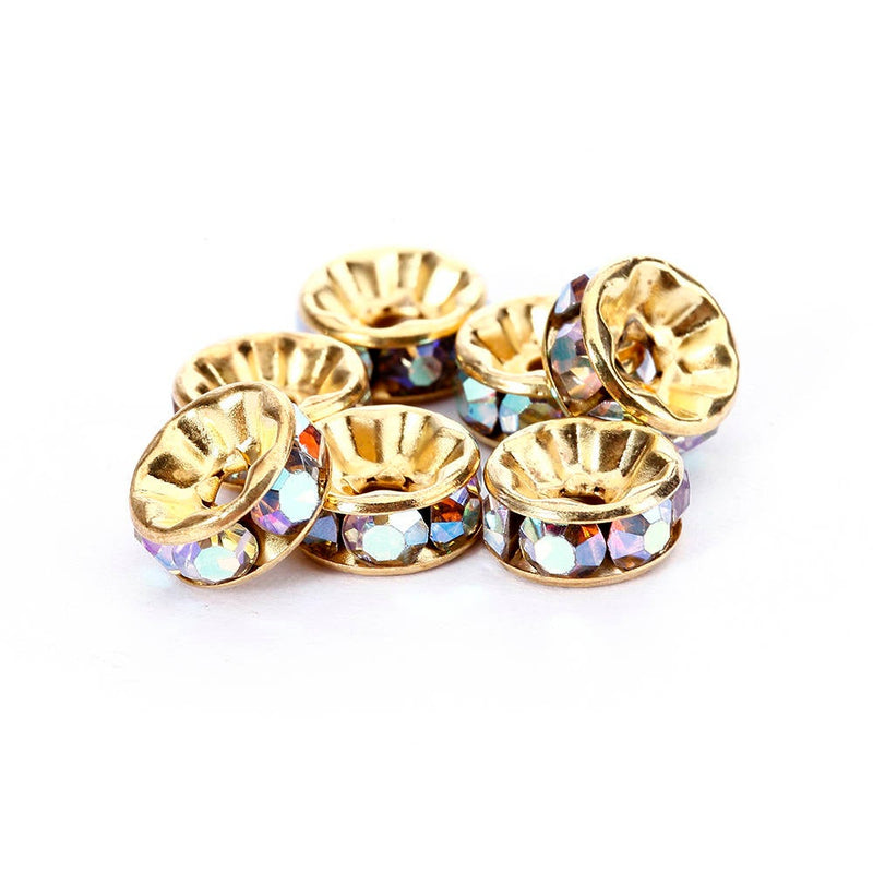 clear ab rhinestone rondelle spacers