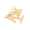 Gold Plated Sterling Silver Fishtail Charm with CZ Size 8x14mm 3 PCS Per Bag