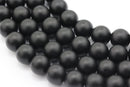 large hole black onyx matte round beads