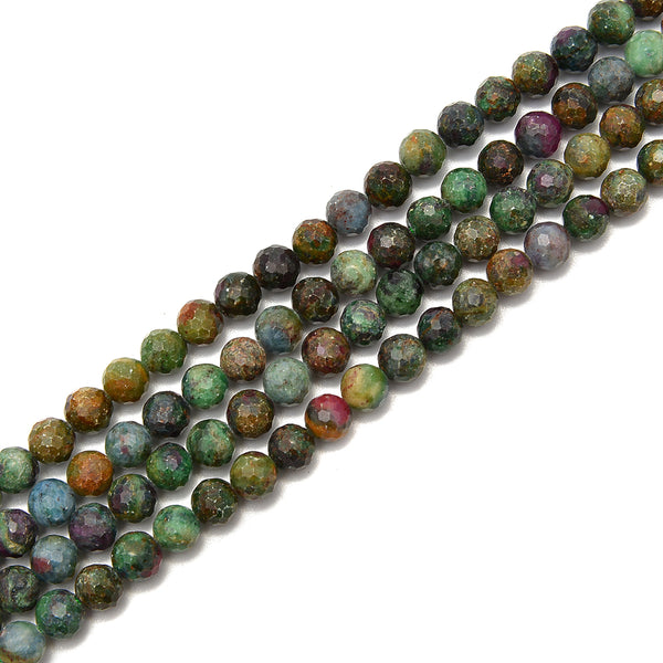 African Ruby Faceted Round Beads 6mm 8mm 15.5" Strand