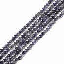 Natural Iolite Faceted Coin Beads Size 4mm 15.5'' Strand