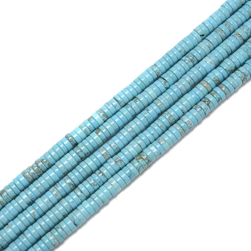Blue Magnesite Turquoise Heishi Disc Beads Size 2x3mm 2x4mm 3x6mm 15.5'' Strand