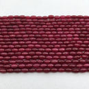 ruby red dyed jade rice shape beads 