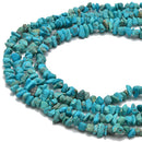 Blue Turquoise Matte Pebble Chips Beads Size 7-8mm 15" Strand