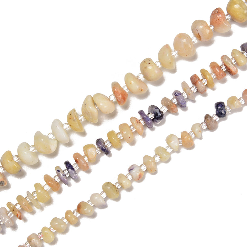 Purple Opal Pebble Nugget Slice Chips Beads Size 6-7mm 8-9mm 10-11mm 15.5'' Str