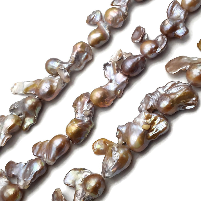 Natural Fresh Water Pearl Baroque Flame Ball Beads 15-20mm 15.5" Strand