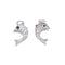 925 Sterling Silver Dolphin Charm with Cubic Zirconia Size 8x14mm 3 PCS Per Bag