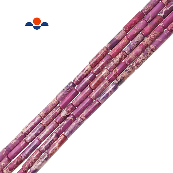 light purple sea sediment jasper round tube 