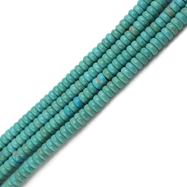 blue green howlite turquoise smooth rondelle beads 