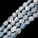 natural blue aquamarine smooth pebble nugget beads