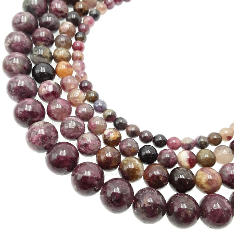 chinese tourmaline smooth round beads 