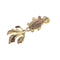fish charm gold plated copper with micro pave clear zircon