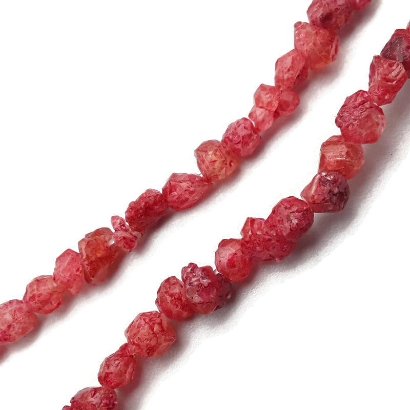 Garnet Rough Pebble Nugget Beads Red/Green/Blue Size 6-7mm 15.5" Strand
