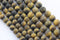 large hole yellow Tiger's eye matte round beads