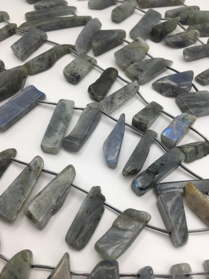 labradorite graduated irregular slice Sticks Points beads