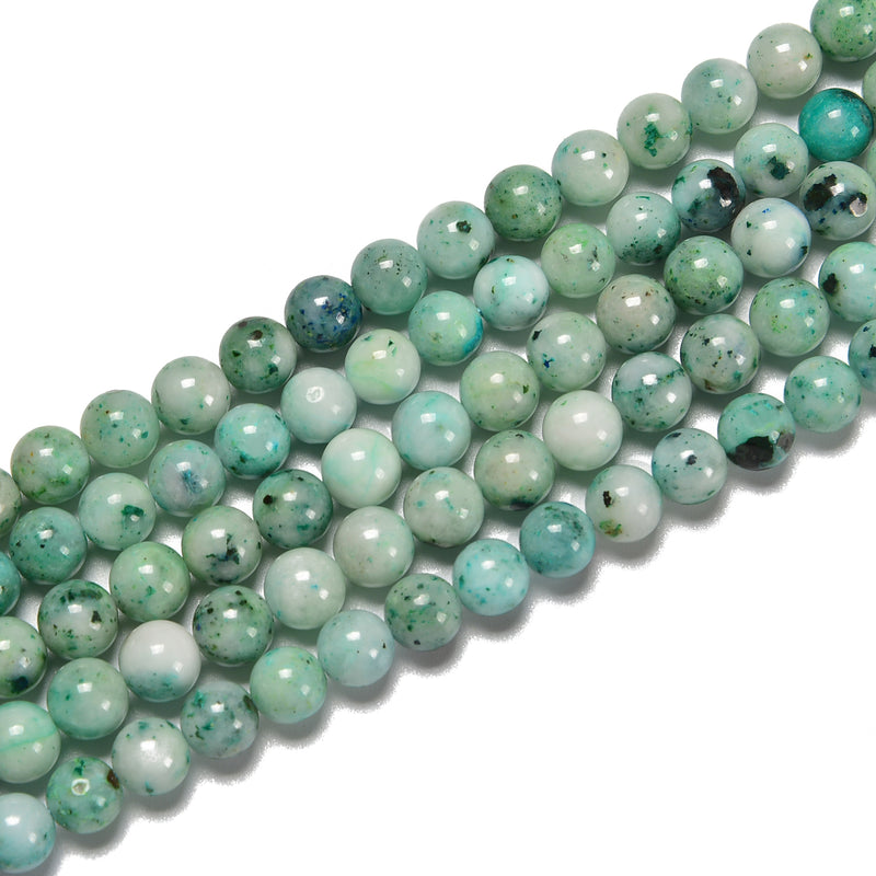 Natural Sky Mountain Jade Smooth Round Beads Size 6mm 8mm 10mm 15.5'' Strand