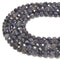 Natural Dark Color Iolite Hard Cut Faceted Round Beads Size 5mm 7mm 15.5''Strand