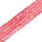 Gradient Strawberry Quartz Faceted Round Beads Size 3.5mm 15.5'' Strand
