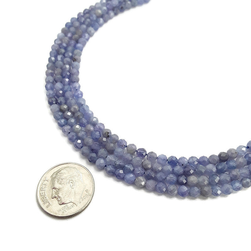natural tanzanite faceted round loose beads