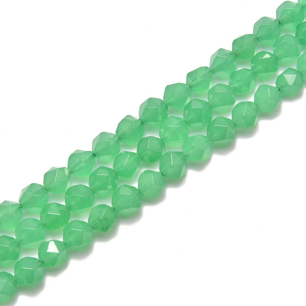 Green Aventurine Faceted Star Cut Beads 8mm 15.5" Strand