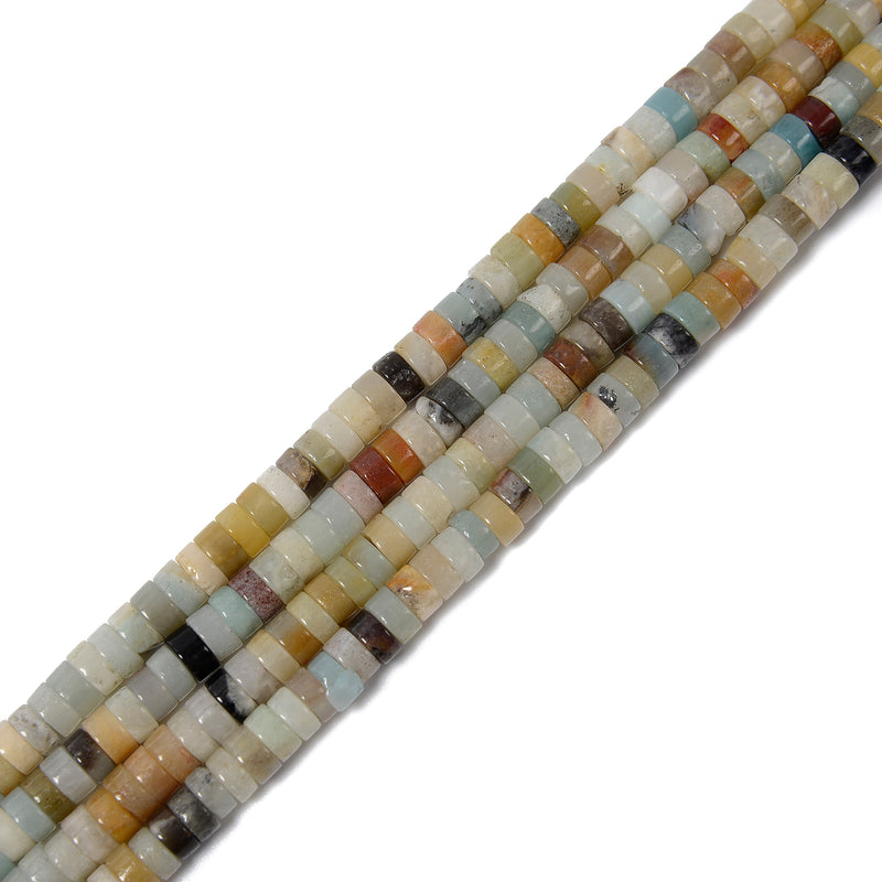 Mix Color Amazonite Heishi Disc Beads Size 3x6mm 3x8mm 15.5'' Strand