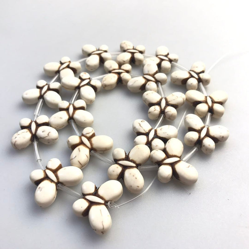 white howlite turquoise butterfly shape beads