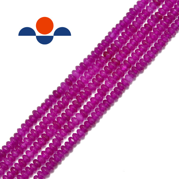 purple dyed jade faceted rondelle beads 