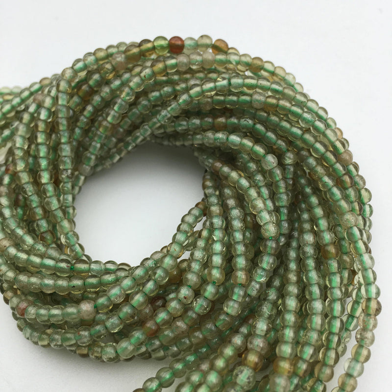 natural green garnet smooth irregular round beads