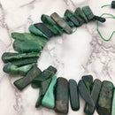 african jade graduated irregular slice Sticks Points beads