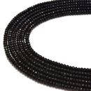 black dyed jade faceted rondelle beads 