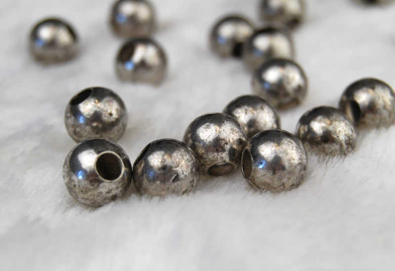 large hole antique silver plated base bronze beads 