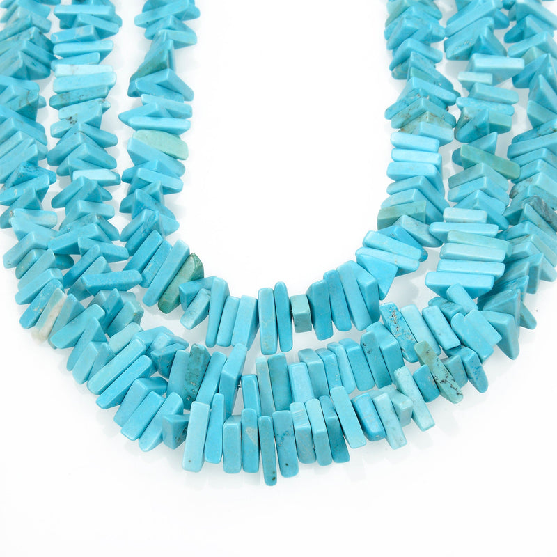 light blue turquoise triangle nugget slice chips beads