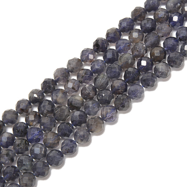 Natural Iolite Gemstone Beads – Round Faceted 3x3mm – 12.5" Strand, AAA Quality