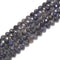 Natural Dark Color Iolite Hard Cut Faceted Round Beads Size 5mm 7mm 15.5''Strand