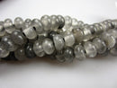 large hole cloudy quartz smooth rondelle beads