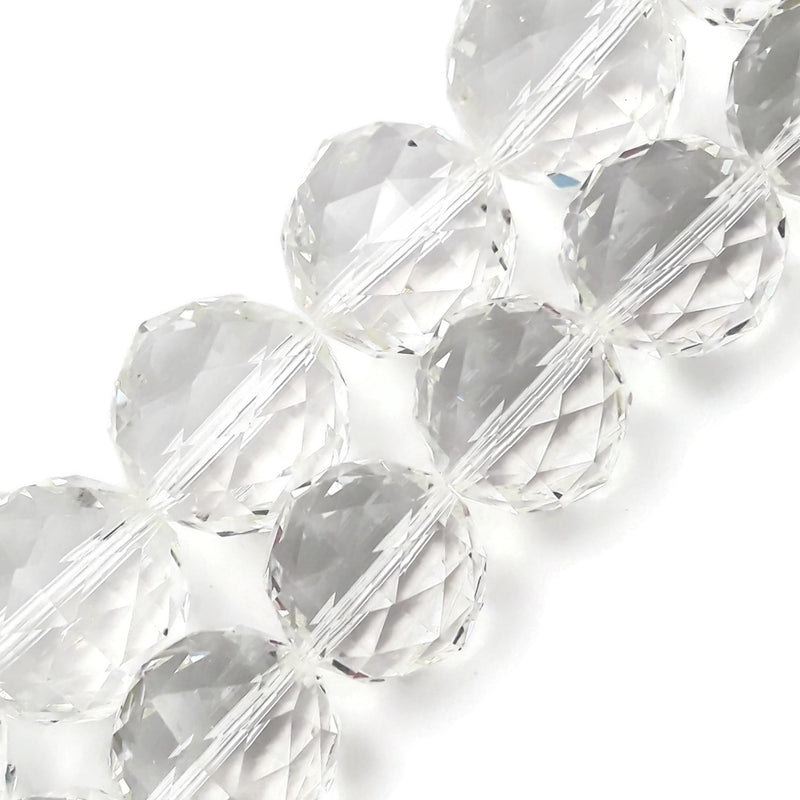 Clear Crystal Glass Faceted Balls Chandelier Sun Catcher Beads 24mm 30mm 8"