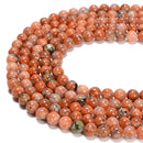 Natural Sunstone Smooth Round Beads 6mm 8mm 10mm 12mm 15.5" Strand