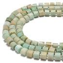 Green Amazonite Faceted Rondelle Wheel Discs Beads 5x6mm 7x9mm 15.5" Strand