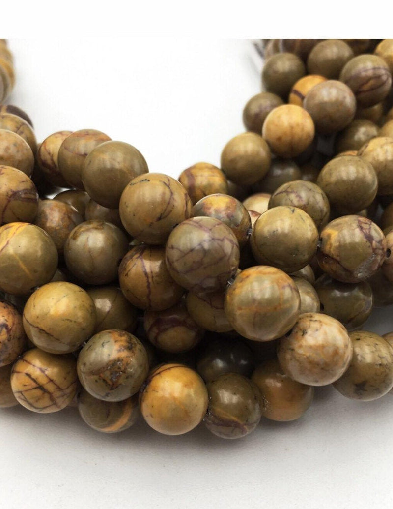 autumn jasper smooth round beads