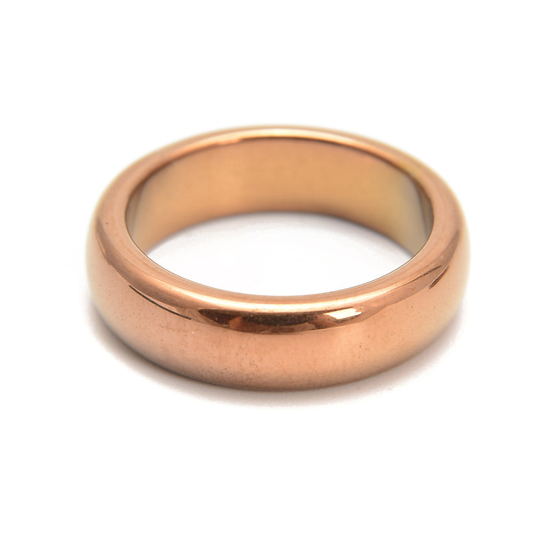 Copper Hematite Band Ring Basic Ring for Men and Women Arc Ring Sold 1 Piece