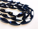 black onyx faceted rice shape beads