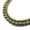 epidote pyrite Inclusions smooth round beads