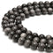 silver obsidian smooth round beads
