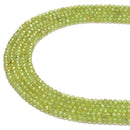 Natural Peridot Faceted Rondelle Beads Size 2.5x4mm 15.5'' Strand