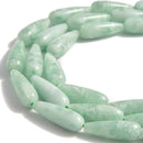 green moonstone teardrop beads 